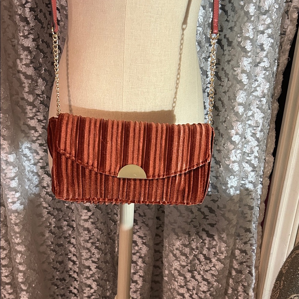 a new day Velvet Crossbody Bag in Rust